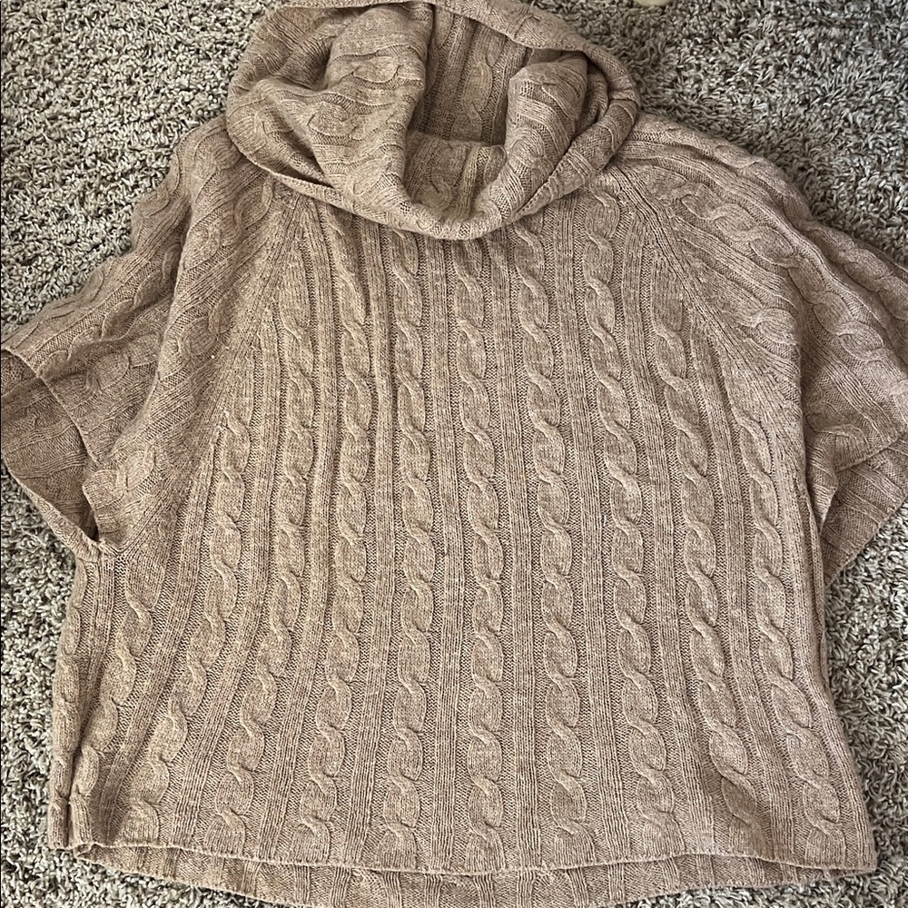 Willi Smith Cable Knit Cowl Neck Sweater - Brown